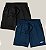 Kit 2 Bermudas Academia Corrida Praia Masculina Elastano Premium Tactel WSS Web Party Preto e Azul - Imagem 1