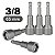Kit de Soquetes Canhão 3/8" x 65mm - Para Furadeiras e Parafusadeiras - Imagem 3