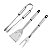 Kit churrasco inox durável com cabos de madeira resistente - Imagem 4