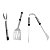 Kit churrasco inox durável com cabos de madeira resistente - Imagem 2