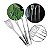 Kit churrasco inox durável com cabos de madeira resistente - Imagem 1