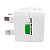 Adaptador de Tomada Universal para Viagem com 2 USB Bivolt e Plugues Retráteis - Imagem 3