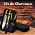 Kit Churrasco 3 Peças Aço Inox com Cabo de Madeira e Estojo com Zíper - Imagem 2