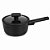 Panela Cerâmica 16cm com Tampa de Vidro Fundo de Indução 1,6L Preta - Imagem 1