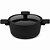 Panela Caçarola Cerâmica 24cm com Tampa Fundo de Indução 4,5L Preta - Imagem 1