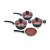 Conjunto de Panelas Stone 4 Peças Antiaderente Indução Preto e Vermelho - Imagem 1