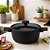 Panela Caçarola Cerâmica 22cm com Tampa Fundo de Indução 3,4L Preta - Imagem 2