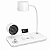 Luminária de Mesa LED 4 em 1 Branca Bluetooth Relógio Alarme e Carregador por Indução - Imagem 1
