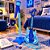 Guitarra Infantil com Microfone Pedestal Karaokê e Conexão MP3 Azul - Imagem 1