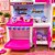Cozinha Infantil com Panelas Potes e Mini Alimentos Rosa e Branco - Imagem 3