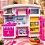 Cozinha Infantil com Panelas Potes e Mini Alimentos Rosa e Branco - Imagem 1