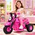 Moto Elétrica Infantil Vintage 6V Rosa com Farol Led Som e Pedal - Imagem 4