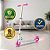 Mini Patinete Infantil Travessos Branco com Rodas Led e Guidão Ajustável - Imagem 5