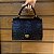Bolsa Feminina de Couro – Croco e Liso, Preta - Imagem 1