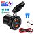 Carregador de Carro Duplo QC3.0 USB. de Carga Rápida, Interruptor de Voltímetro, Adaptador de Carga Rápida 12V/24V - Imagem 5