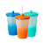 Copos Twister com Tampa e Canudo - Cores Degradê  400ml - Kit Com 100 - Imagem 1