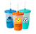 Copos Twister com Tampa e Canudo Personalizado  - Cores Degradê  400ml - Kit Com 50 - Imagem 2