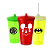 Copos Twister com Tampa e Canudo Personalizados - Cores Translucidas 400ml - Kit Com 50 - Imagem 3