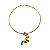 Conjunto Aro Choker e Brincos Semi Arco de Folhas Folheado a Ouro - Imagem 2
