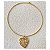 Conjunto Aro Choker e Brincos Coração de Adão Folheado a Ouro - Imagem 5