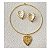 Conjunto Aro Choker e Brincos Coração de Adão Folheado a Ouro - Imagem 1