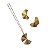 Conjunto Leque Choker Colar e Brincos Folheado a Ouro - Imagem 2