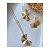 Conjunto Leque Choker Colar e Brincos Folheado a Ouro - Imagem 1