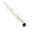 Conjuto Brincos e Colar Pedra Negra com Strass Folheado a Ouro - Imagem 3