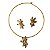 Conjunto Folhagem Aro Choker e Brincos Folheado a Ouro - Imagem 4