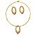 Conjunto Vintage Aro Choker e Brincos Folheados a Ouro - Imagem 2