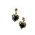 Conjunto Colar e Brincos Coração Negro Folheado a Ouro - Imagem 4