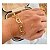 Pulseira Elos de Coração Dourado Folheado a Ouro - Imagem 2