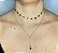 Colar Duplo Pedras Negras Folheado a Ouro - Imagem 3