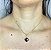 Colar Trevo de Cristal Negro Folheado a Ouro - Imagem 2