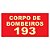 Placa Corpo De Bombeiros CB 193 - Imagem 1