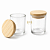 POTE DE VIDRO 60ML COM TAMPA MADEIRA HERMETICA - Imagem 1