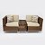 Kit com 2 Poltronas Modular Tulipa e Mesa Lateral Fibra Sintética e Alumínio Jardim e Varanda - Imagem 1