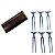 Kit Churrasco Tábua de Cozinha Corte de Carne e Kit Suporte Madeira com 6 Garfinhos Aluminio - Imagem 6