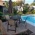 Jogo Conjunto de Mesa 90cm Lótus com 4 Cadeiras Aluminio e Tela Sling de Piscina Jardim Área Externa - Imagem 2