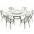 Conjunto de Jardim com Mesa Giratória e 6 Cadeiras Aluminio Fundido Modelo Fênix - Imagem 1