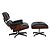 Poltrona Lounge Charles Eames Com Puff Base de Alumínio - Imagem 1