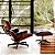 Poltrona Lounge Charles Eames Com Puff Base de Alumínio - Imagem 5