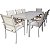 Conjunto de Mesa Area Gourmet Modelo Lins 2x1m com 8 Poltronas Modelo Zurick - Imagem 1