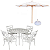 Conjunto de Mesa 4 Cadeiras Liz Alumínio Fundido + Guarda Sol - Imagem 1