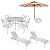 Conjunto de Mesa 4 Cadeiras Liz com Guarda Sol e 2 Espreguiçadeiras Tela Sling e Alumínio - Imagem 3