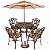 Jogo de Jardim com Mesa 4 Cadeiras Viena Malbec Alumínio e Guarda Sol com Base - Imagem 2