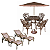 Conjunto Aluminio Fundido Jardim Viena Malbec 1 Mesa + 4 Cadeiras + Espreguiçadeiras + Guarda Sol - Imagem 2