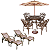 Conjunto Aluminio Fundido Jardim Viena Malbec 1 Mesa + 4 Cadeiras + Espreguiçadeiras + Guarda Sol - Imagem 1