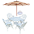 Conjunto Nova Hera com Mesa 4 Cadeiras Alumínio Fundido + Guarda Sol para Jardim e Piscina - Imagem 3