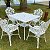 Conjunto de Jardim com Mesa Quadrada 4 Cadeiras Alumínio Fundido e Guarda Sol - Imagem 2